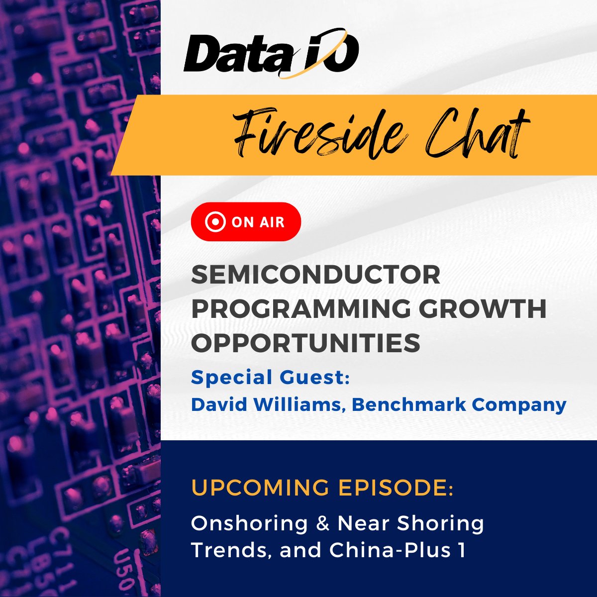 DataIO_Company's tweet image. Our CEO, Anthony Ambrose, recently had the privilege of hosting a fireside chat with David Williams, of The Benchmark Company, where the conversation focused on semiconductor programming growth opportunities.
🔗 hubs.la/Q02mC9Hv0
#DAIO #semiconductor #dataprogramming
