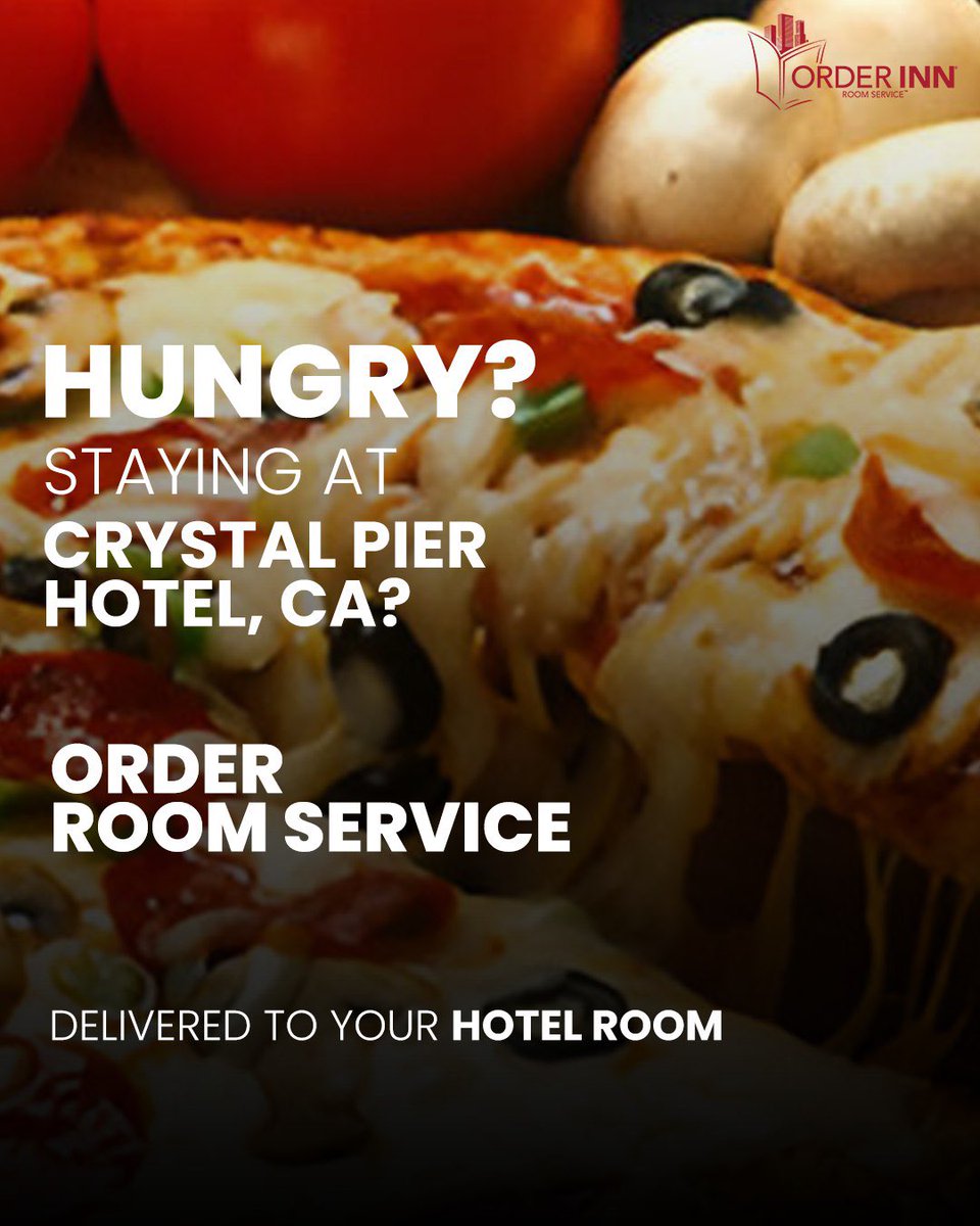Order room service and enjoy delicious meals delivered straight to your hotel room!🏨✨ 
 
Don't let hunger interrupt your vacation bliss. Order now and indulge in convenience and flavor!  
 
#CrystalPierHotel #RoomService #CaliforniaEats #VacationDining #OrderInn