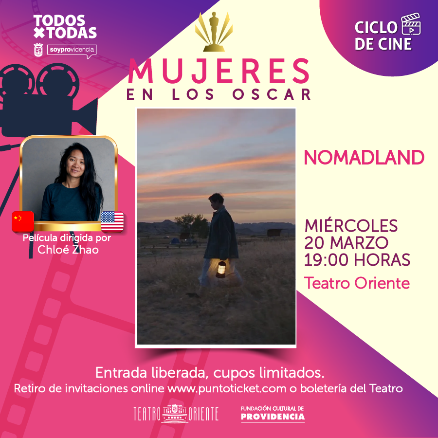 CulturaProvi's tweet photo. #CINE Para celebrar el #DíaInternacionalDeLaMujer te invitamos al #CicloDeCine "Mujeres en los Oscar" en el @teatrooriente con tres premiadas películas, dirigidas por tres sobresalientes directoras. Retiro entradas gratuitas https://t.co/V6iATGh5mb o boletería teatro. @Muni_provi https://t.co/CHX3wV6y8o