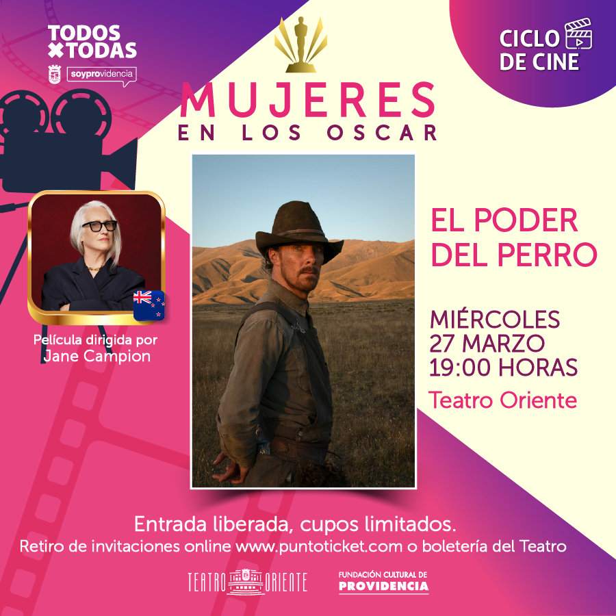 CulturaProvi's tweet photo. #CINE Para celebrar el #DíaInternacionalDeLaMujer te invitamos al #CicloDeCine "Mujeres en los Oscar" en el @teatrooriente con tres premiadas películas, dirigidas por tres sobresalientes directoras. Retiro entradas gratuitas https://t.co/V6iATGh5mb o boletería teatro. @Muni_provi https://t.co/CHX3wV6y8o