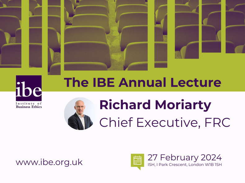 Catch up with the IBE Annual Lecture, delivered by Richard Moriarty, Chief Executive @FRCnews ibe.org.uk/resource/the-i… #businessethics #corporategovernance