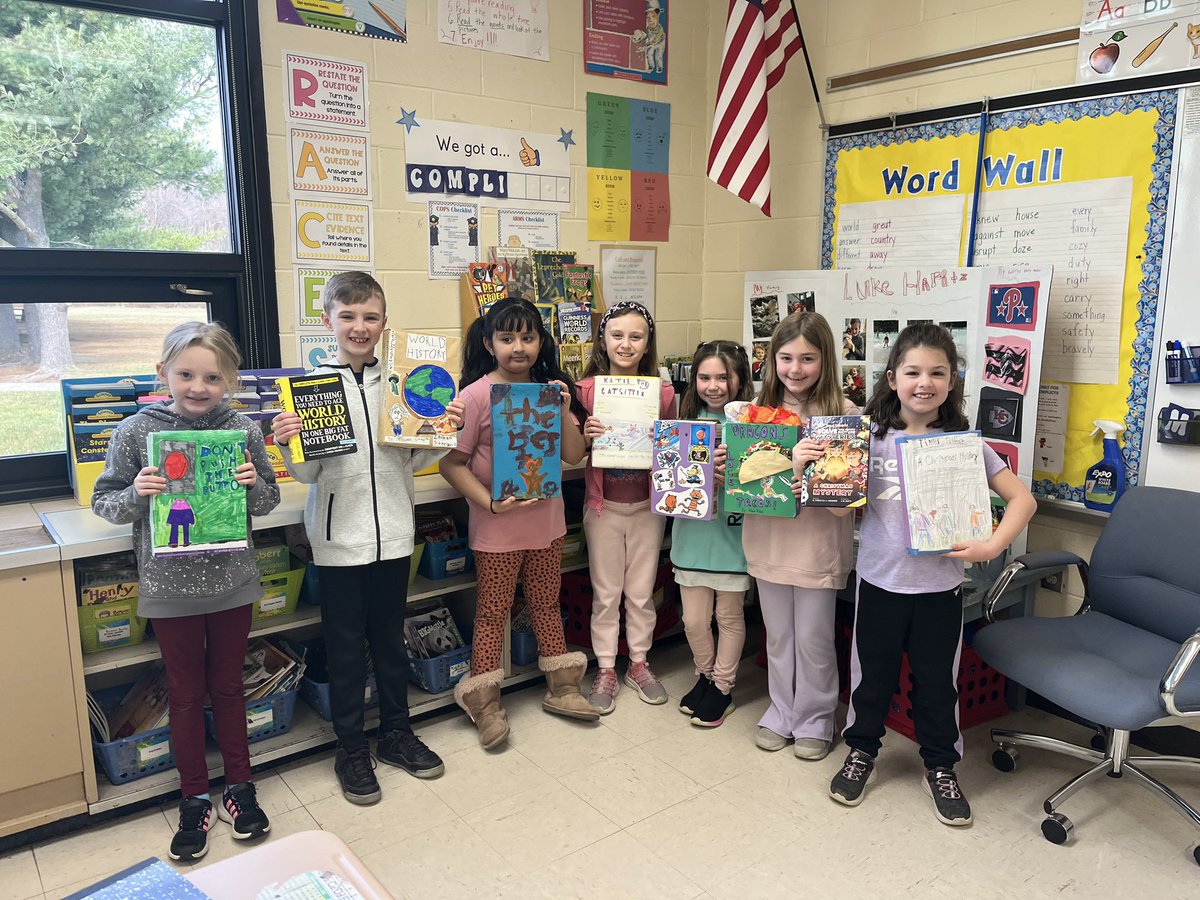 Mrs. Dudeck’s second graders decorated cereal boxes of their favorite book to celebrate Read Across America!