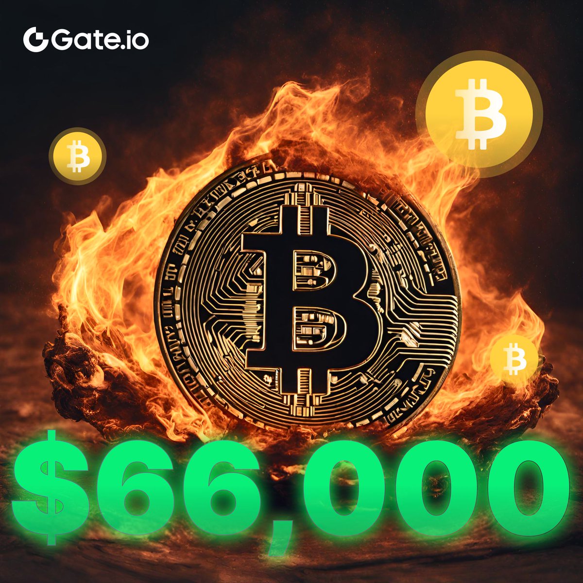 Wow $66k ‼️ 🚀 All aboard the Bitcoin Express! Buckle up, the ride is  getting more exciting by the minute. Next stop: $67k 🚂 #Gateio #Bitcoin  #ToTheMoon