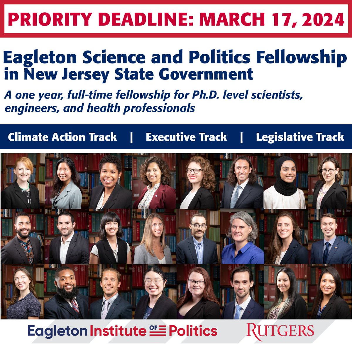 Priority Deadline Approaching! Don't miss the opportunity to use your #SciencefortheCommonGood in NJ #politics. Apply Now: go.rutgers.edu/ty1du4f5 #PriorityDeadline #ApplyNow