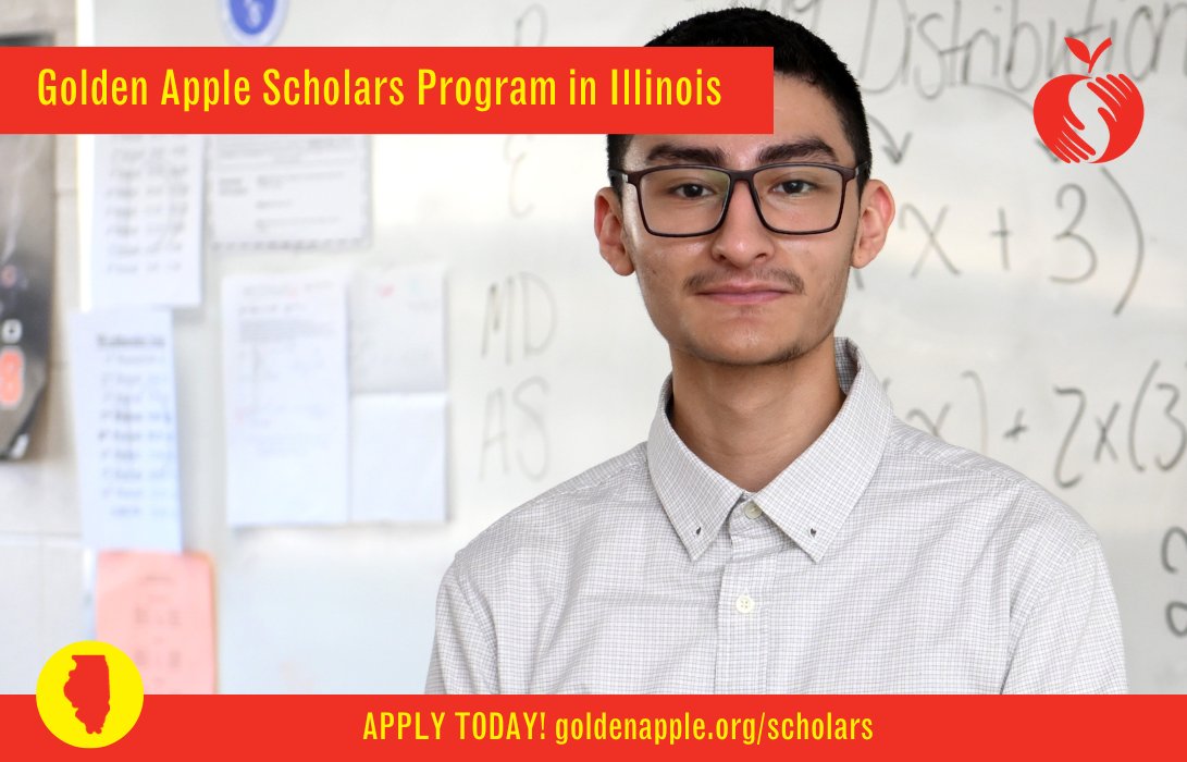 Fulfill your dream of inspiring young minds. The Golden Apple Scholars Program in Illinois offers up to $23,000 in financial assistance for college, along with invaluable mentoring and teaching experience. Start your journey today: bit.ly/3SpbrTG #TeachGolden