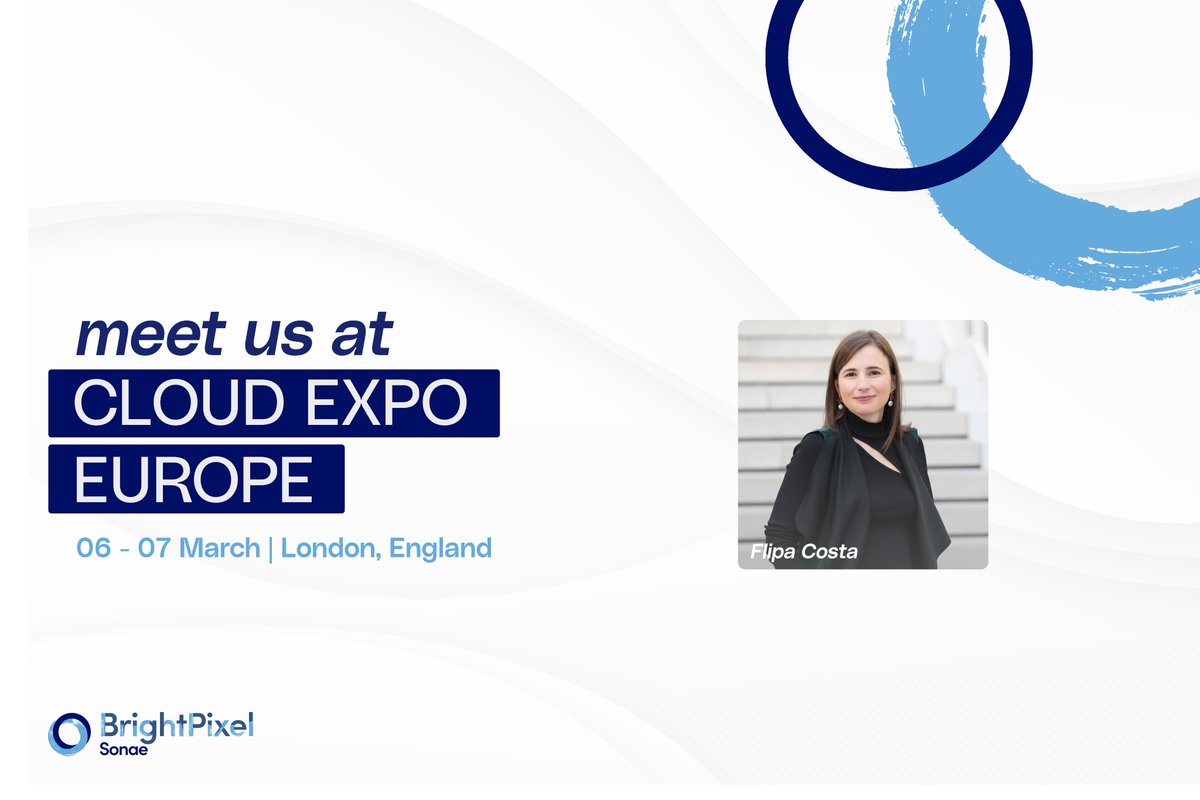 brpxcapital's tweet photo. Our Finance Director, Filipa Costa, will be representing #BrightPixel at @CloudExpoEurope, the event aimed at cloud #tech innovators to help them develop strategies and navigate the ever-evolving #cloud ecosystem. If you're there, be sure to catch up with Filipa🤝 https://t.co/gGqvpod9bW