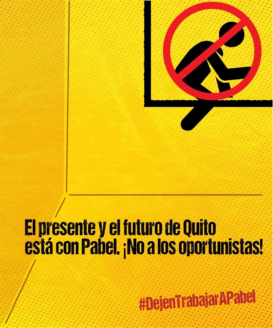 No #guarderas, el Alcalde de Quito electo democráticamente no va a dar un solo paso atrás. Nunca la mediocridad y el oportunismo podrán contra los anhelos de una ciudad. #DejenTrabajarAPabel