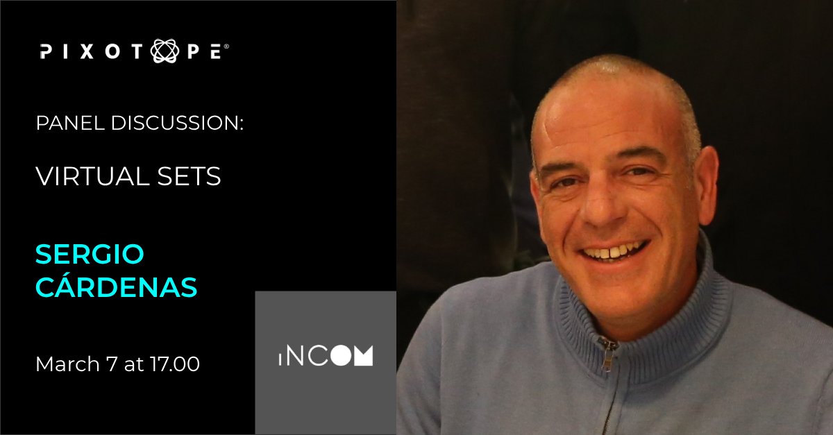 pixotope's tweet image. Join us at the #Incom conference in #Spain as our colleague discusses the latest #trends in #virtualstudios. Explore how Pixotope is revolutionizing #contentcreation in the virtual studio space. Don't miss out on insights from Sergio: hubs.li/Q02m_fv-0