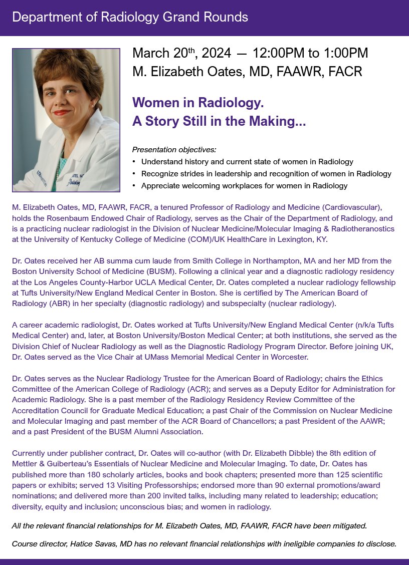 Northwestern Radiology (@nuradiology) on Twitter photo Department of Radiology Grand Rounds on Wednesday, March 20 at noon. For more info please contact Kayla Barber, Administrative Coordinator of Faculty Affairs, kayla.barber@nm.org. Department of Radiology Grand Rounds on Wednesday, March 20 at noon. For more info please contact Kayla Barber, Administrative Coordinator of Faculty Affairs, kayla.barber@nm.org.