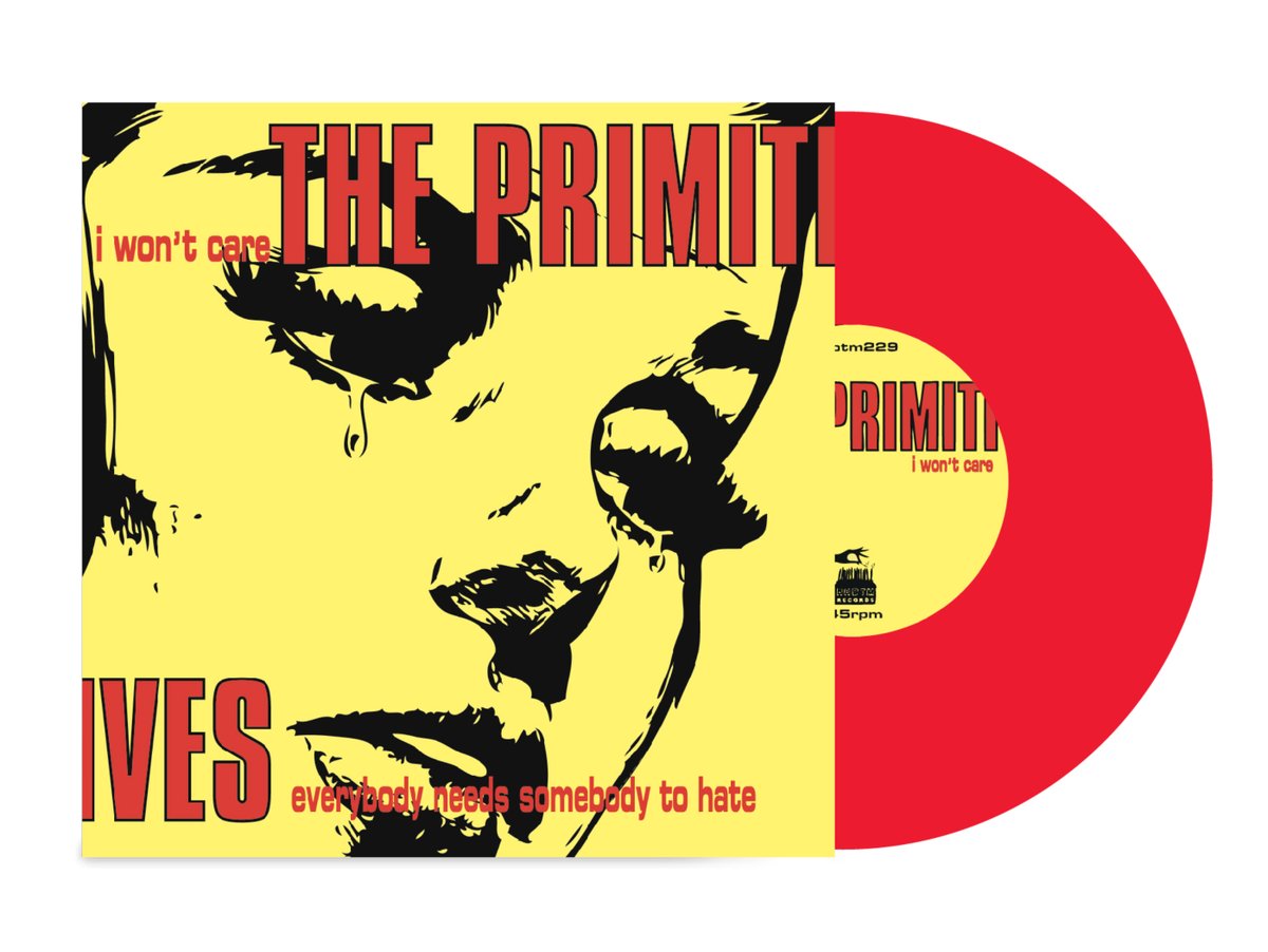 I Won’t Care/Everybody Needs Somebody To Hate is coming out via @HHBTMrecs on 7' black, red or yellow vinyl in a screen-printed sleeve. Available for pre-order now and we'll have it in the Prims merch shop soon. HHBTM hhbtm.com/product/the-pr… Rough Trade roughtrade.com/.../the-primit…