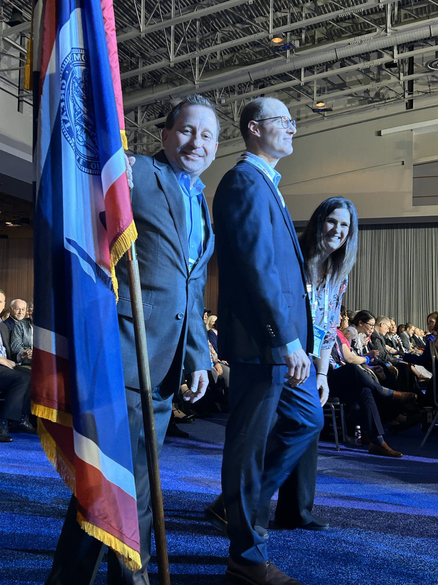 Go Wyoming #creditunions! @MTFCU_'s Bryan Thomas, Brandon Smith, and Adele Gardner are beaming with pride at the Flag Ceremony for @AmericasCUs #NationalGAC.