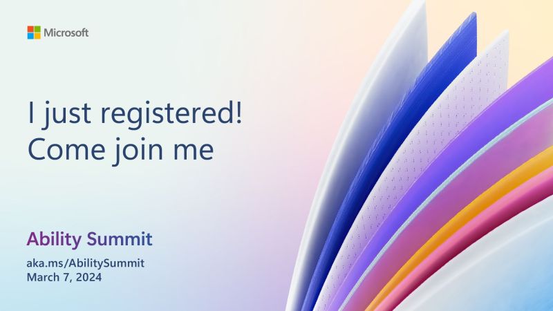 Only three days left until Microsoft's #AbilitySummit! I'm excited to explore how responsible AI can fuel #Accessible innovation and learn about AI solutions that can bridge the divide to break down barriers for the #Disability community. Register at abilitysummit.event.microsoft.com/?wt.mc_ID=MSAS…