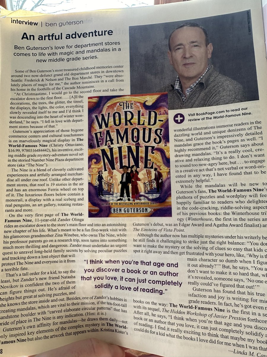 @beingcindy And a hearty congrats to Ben on the successful launch of THE WORLD-FAMOUS NINE! I was lucky enough to read early and blurb this amusement park of a book. What a ride! 3/