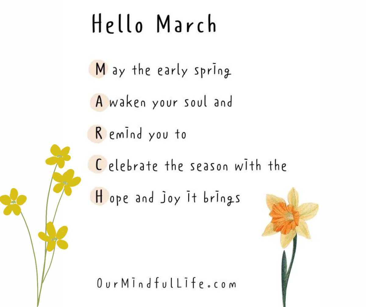 Hello, March! Today is the day that the Lord has made! Get up and march forth with a little spring in your step. Beauty and joy are in the forecast! #MotivationalMonday