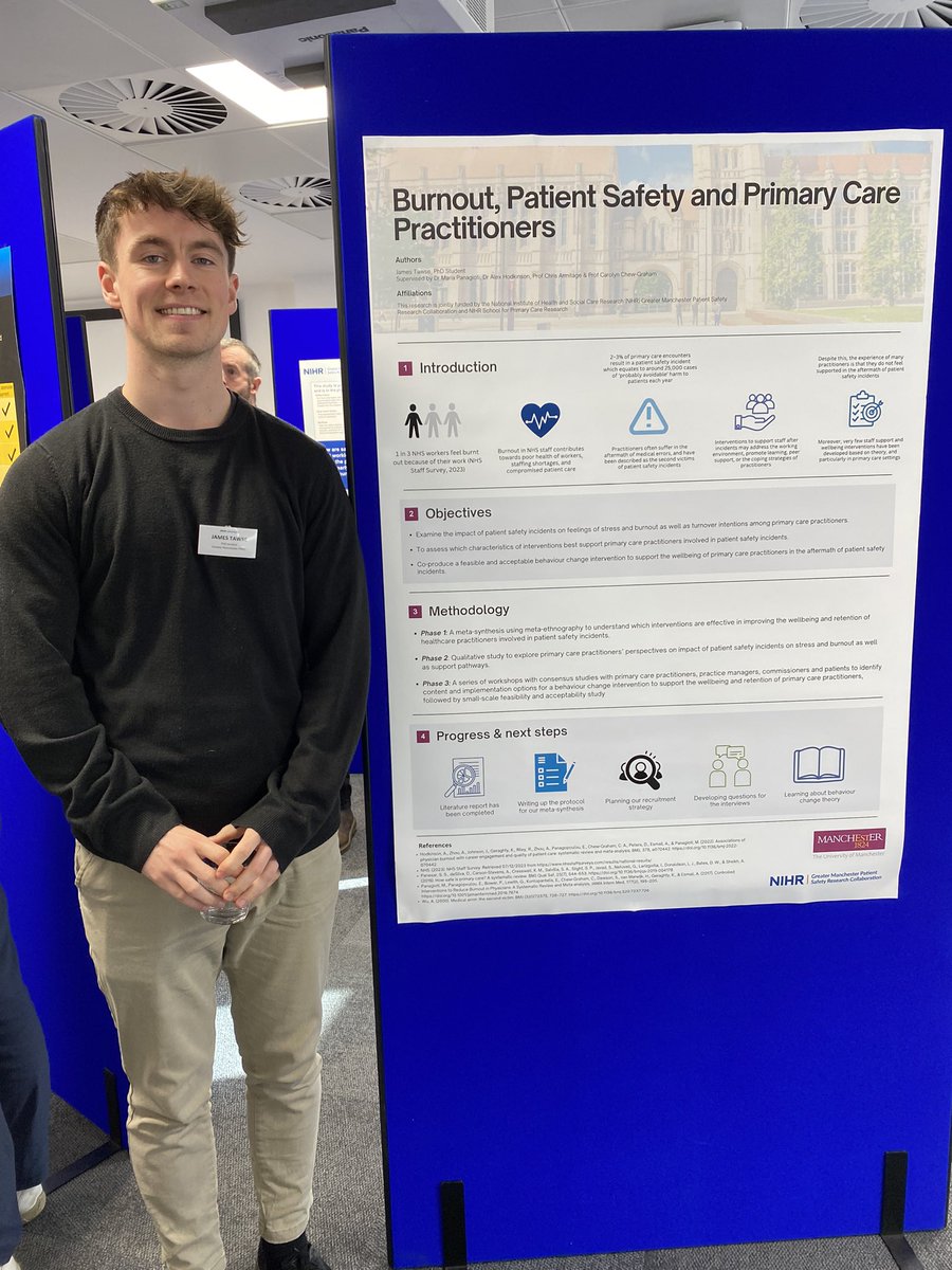 Three of our PhD students presented today on their research at the #SafetyNetPhD networking event. Well done, team 👏 #patientsafety #nihr #SafetyNet