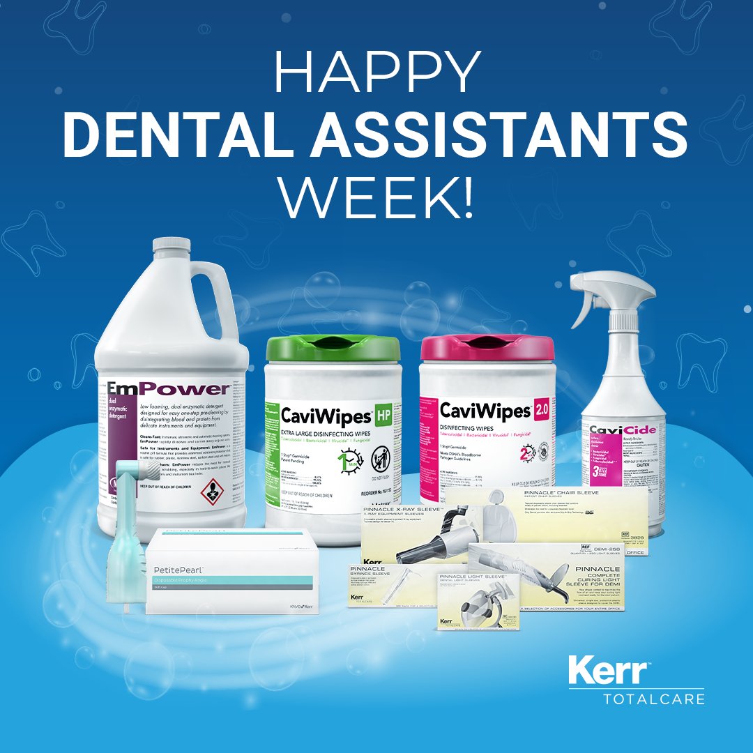 KerrDental's tweet image. It's Dental Assistants Week! Thank you to all dental assistants for your many duties and helping provide patients with quality dental care. You are a valuable, multi-talented member of your dental team!

#DentalAssistantsWeek #KerrTotalCare #Envista
