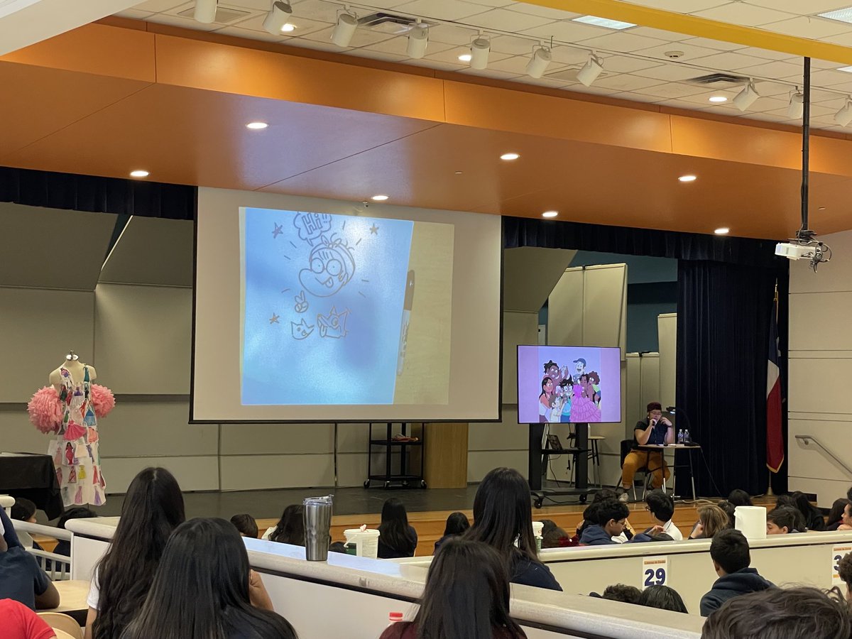 ⁦<a href="/TheJackieLong/">🌻 Jackie Long 🌻</a>⁩ and the book club have worked so hard to prepare for today! Her book club kids have been so excited to meet a published author. #irvingisd ⁦<a href="/deZavalaMS/">deZavala MS</a>⁩ #bookclub #library #middlescool