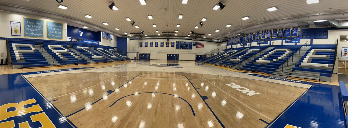 Iain_Moyer's tweet photo. The Den is quiet today after this weekend’s #D3ncaabasketball tournament. Congrats to @CoachCarideoWU and the @WidenerMBB team, as well as Coach Alisa Kintner and @WUWBB on fantastic seasons. The Widener University Bands are very proud of what you accomplished this year! https://t.co/UeABxr8I4e