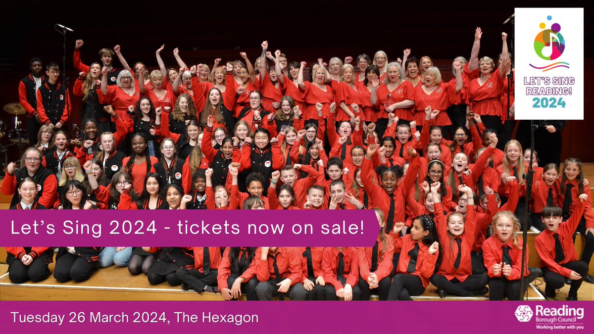 Tickets for Let's Sing Reading 2024 are now on sale! Join us on 26 March as our chosen finalists take the stage at the Hexagon. Your support will help raise funds for @ReadingRefugees and Reading Stroke Support Group. Book your ticket at rdguk.info/96yeR #rdguk