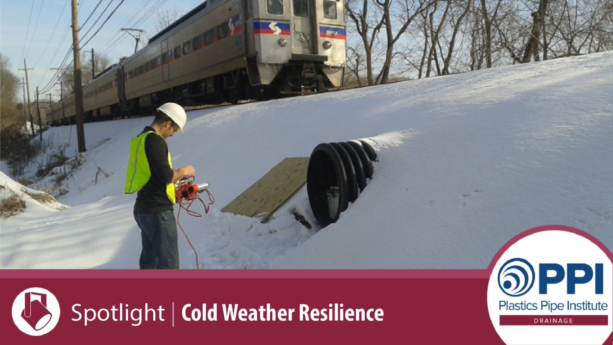 Don’t let cold winter days impact your #resilience #corrugatedHDPE pipe is not sensitive to brittle cracking in cold temperatures. Once in the ground, buried corrugated plastic pipe is not adversely impacted by temperature swings or extremes. #plasticpipeconnects