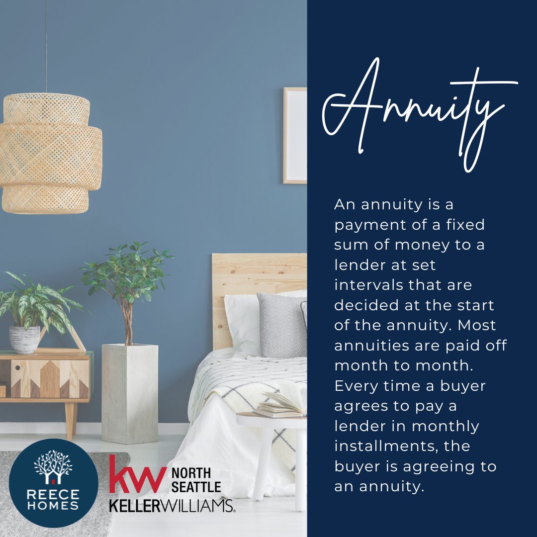 Expand your real estate vocabulary with us! 🏡✨ This week's word: Annuity. 🧐
#ReeceHomes #RealEstateWordOfTheWeek #AnnuityExplained #ExpandYourKnowledge