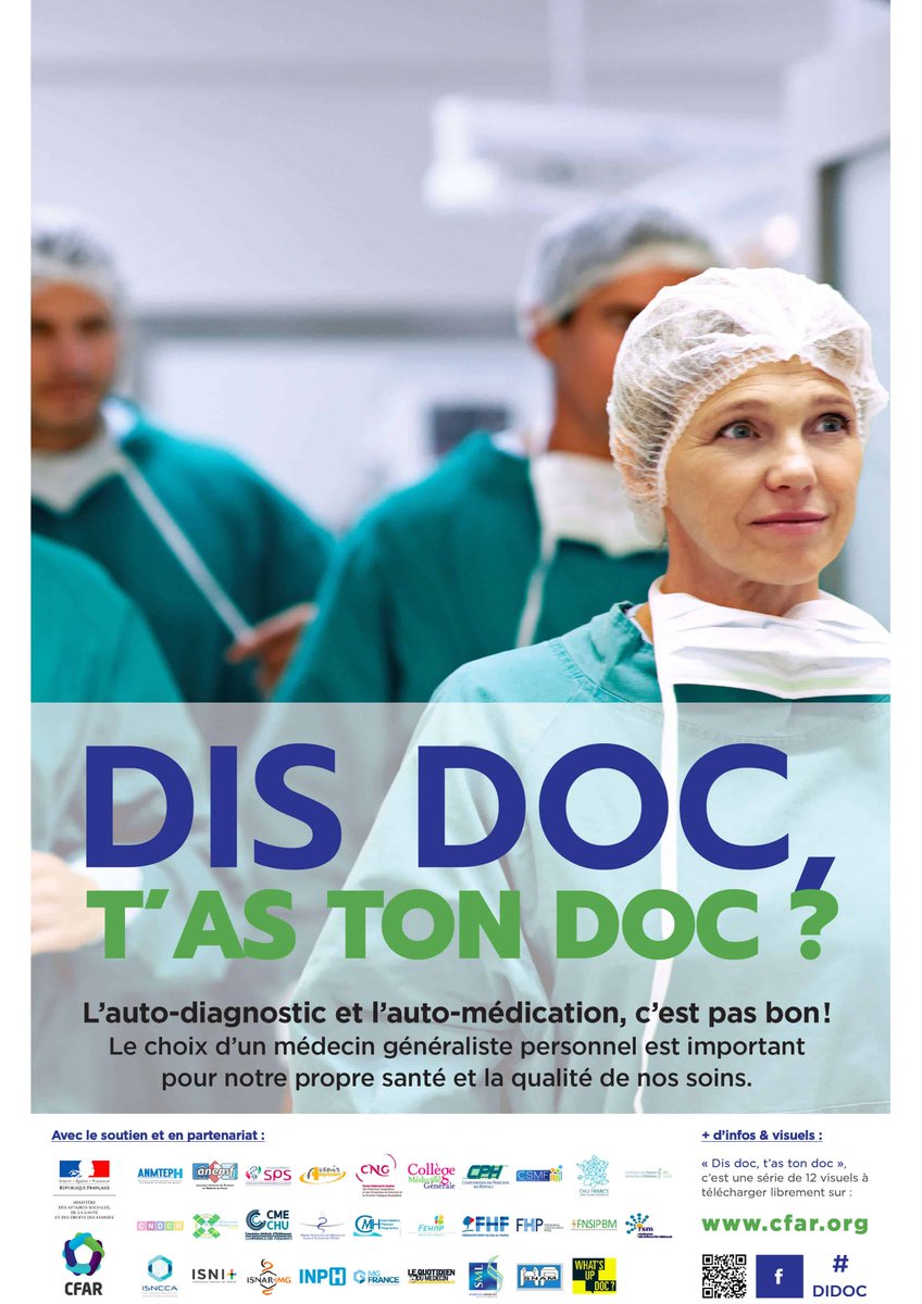 🚨 80% des médecins n'ont pas de médecin traitant. Afin d'éviter les écueils de l'auto-diagnostic, de l'automédication ou du conseil rapide «entre 2 portes »,  la campagne "Dis Doc t'as ton Doc ?" rappelle l'importance d'avoir et de voir régulièrement un médecin traitant.