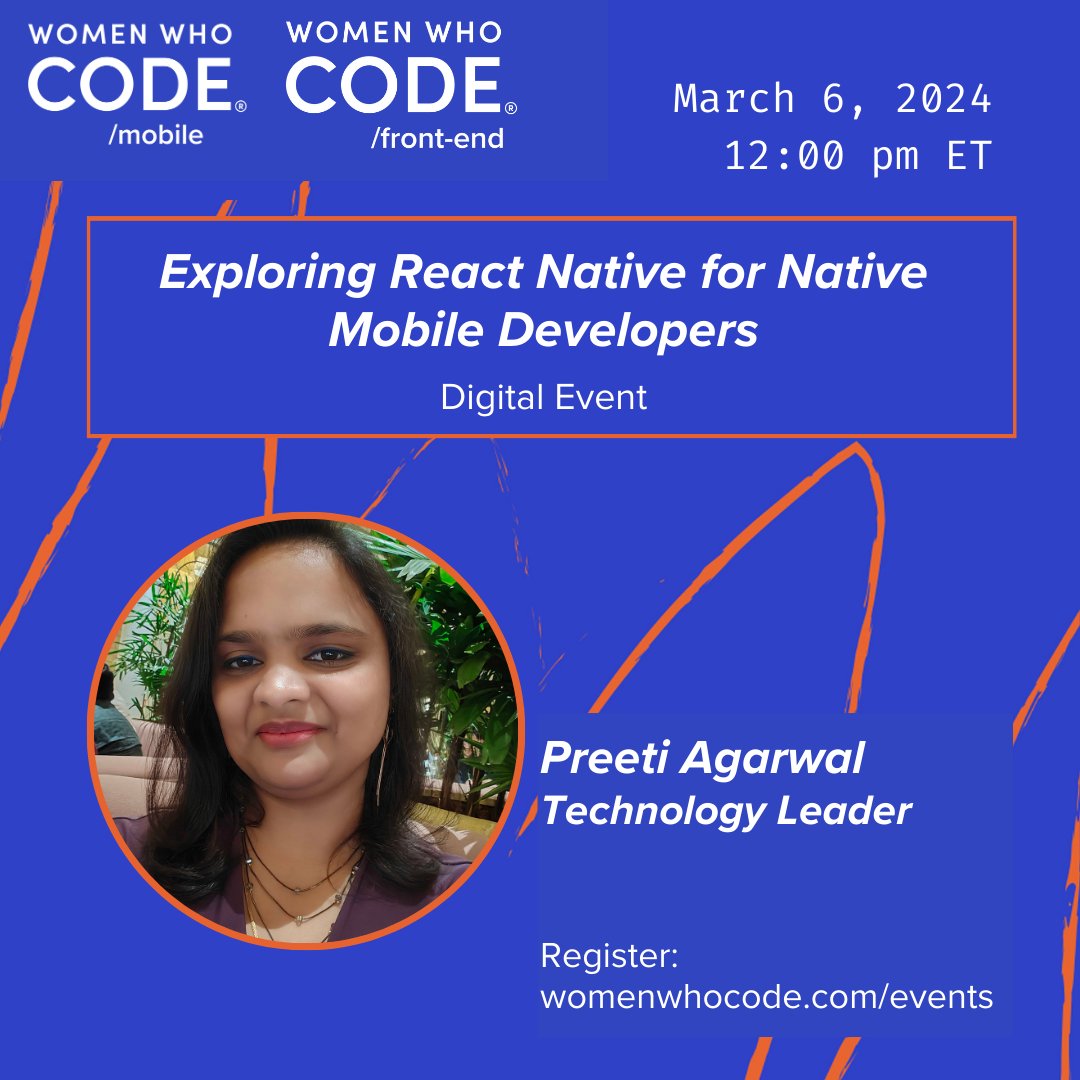 WWCodeMobile's tweet image. 🔥 If you’re curious about hybrid mobile development join us in TWO DAYS for a ✨ React Native ✨ session with Preeti! You will get a high-level overview of React Native and discuss its use cases and limitations.
🗓 Mar 6 at 12 pm ET
🔗 womenwhocode.com/events

#WWCode