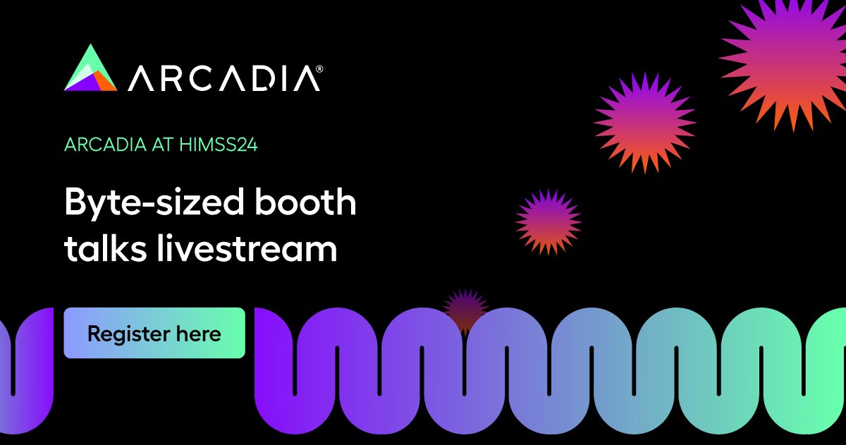 We’re 1 week away from a slate of byte-sized booth talks. We’re livestreaming from @HIMSS to help healthcare orgs weather the latest challenges, from CMS reporting changes to incorporating AI. Register for virtual access & add these to your agenda: arcadia.io/resources/hims…
