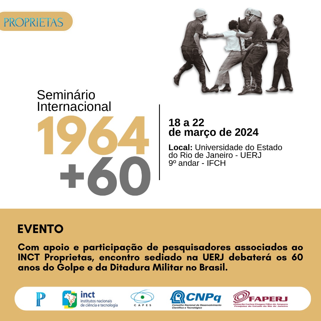 Não percam o Seminário Internacional "1964 +60"!

A Universidade do Estado do Rio de Janeiro (UERJ) irá sediar o evento, que acontecerá de 18 a 22 de março de 2024 no 9º andar do Instituto de Filosofia e Ciências Humanas (IFCH).

Saiba mais no link da bio!