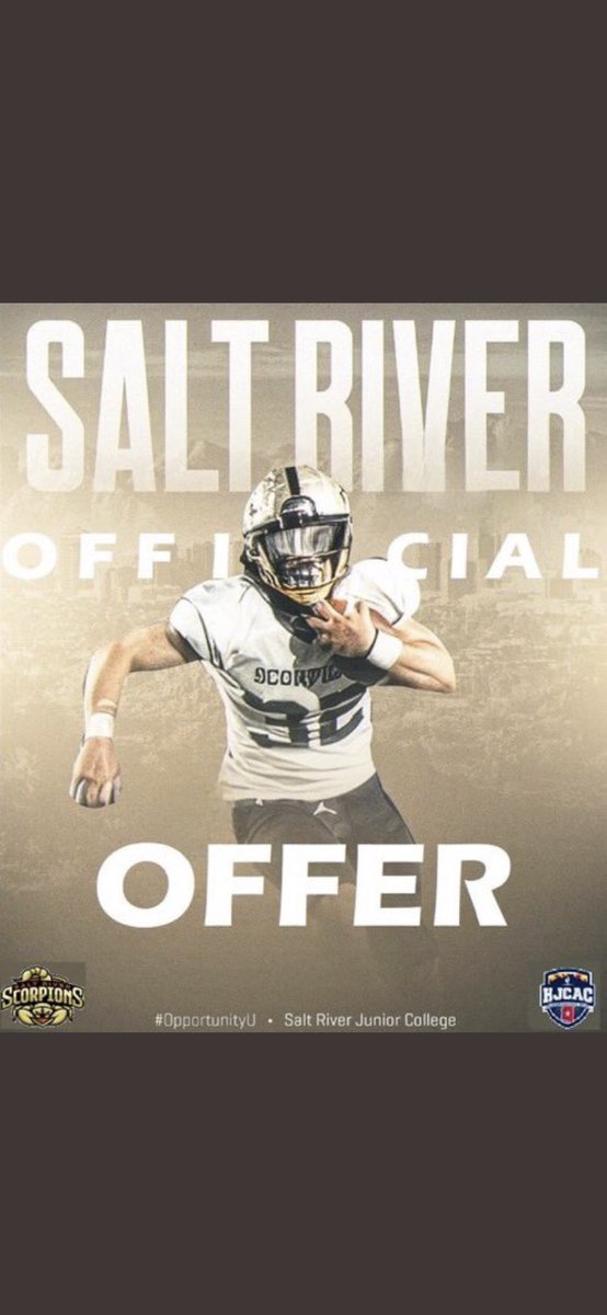 Very excited to announce that after a great camp and conversation with @CoachRob_Lewis I have received my first ever offer from @SaltRiverFB ! @TTownFball @CoachWellbrock