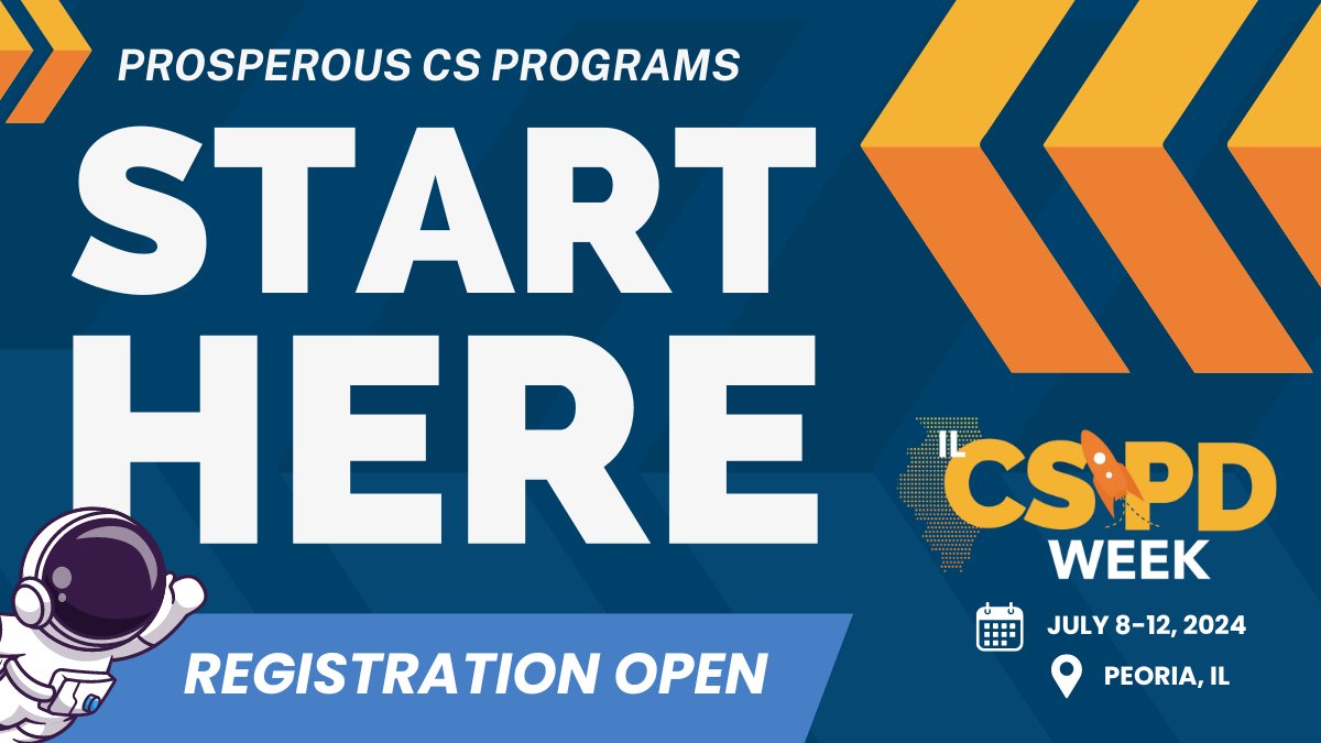 Get ready for lift off – #ILCSPDWeek registration is NOW OPEN! 🚀

Choose from in-depth tracks tailored to K-5, middle & high school teachers or grow your program with expert-led trainings on @codeorg curricula

💰 SCHOLARSHIPS AVAILABLE

🔗 LEARN MORE ltcillinois.org/cspdweek/