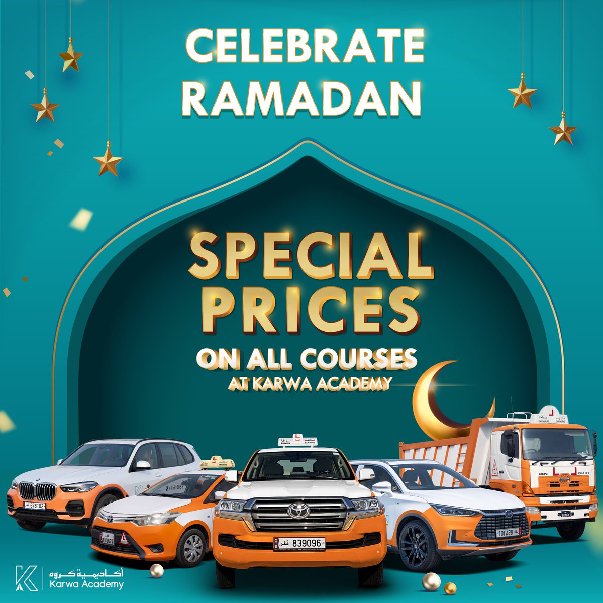 This #Ramadan, enjoy our special prices on all courses! Accelerate your skills and elevate your driving journey this holy month. 🚗🌙

Secure your spot today!

📞 Call: 4458 8151 / 4458 8888 
📱 Whatsapp: 7102 8922

Offer valid until 7th April 2024

#KarwaAcademy #RamadanOffer