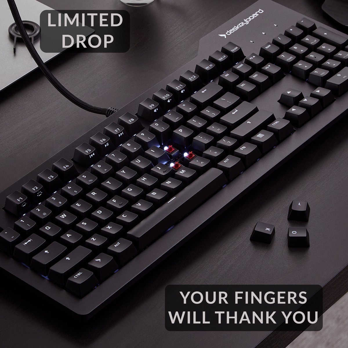 daskeyboard's tweet photo. LIMITED DROP: Backlit Das Keyboard Prime 13 with the new gold standard in mechanical switches, @cherrymx MX2A! Typing is smoother & more comfortable than ever. Your fingers will thank you: https://t.co/yXkgf1cZ3r
#mechanicalkeyboard #keyboards #customkeyboard #bestkeyboard https://t.co/aTnGkPBn05