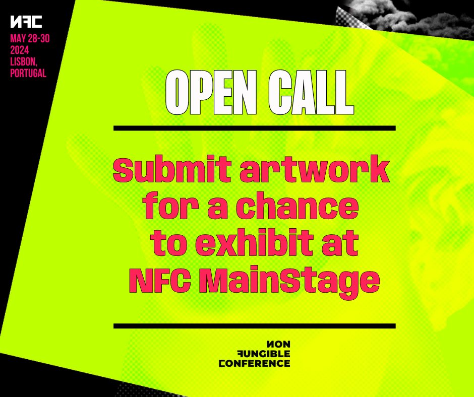 👩‍🎨 ARTIST OPEN CALL 👨‍🎨 Do you want your artwork to be exhibited at #NFC24 500SQM MainStage with gigantic immersive screens ? Plz follow this order: 👤 FOLLOW @NFCsummit 🔁 LIKE & RT 🖼️ POST your artwork below with description Ends on March 18. More info ⤵️