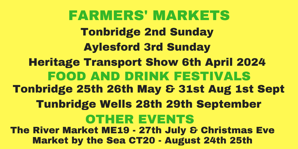TonbridgeFmMrkt's tweet photo. We're always looking for exciting producers to join our award wining team   
@AylesfordFmMrkt 3rd Sun of Month  
HTSFM 6 April
The River Market ME16 July 27 &amp; December 24 @TonFoodDrinkFes 25 &amp; 26 May &amp; 31 August-1 September    
@TWellsFoodFest 28 &amp; 29 September #Ad https://t.co/ck5Masq2j7
