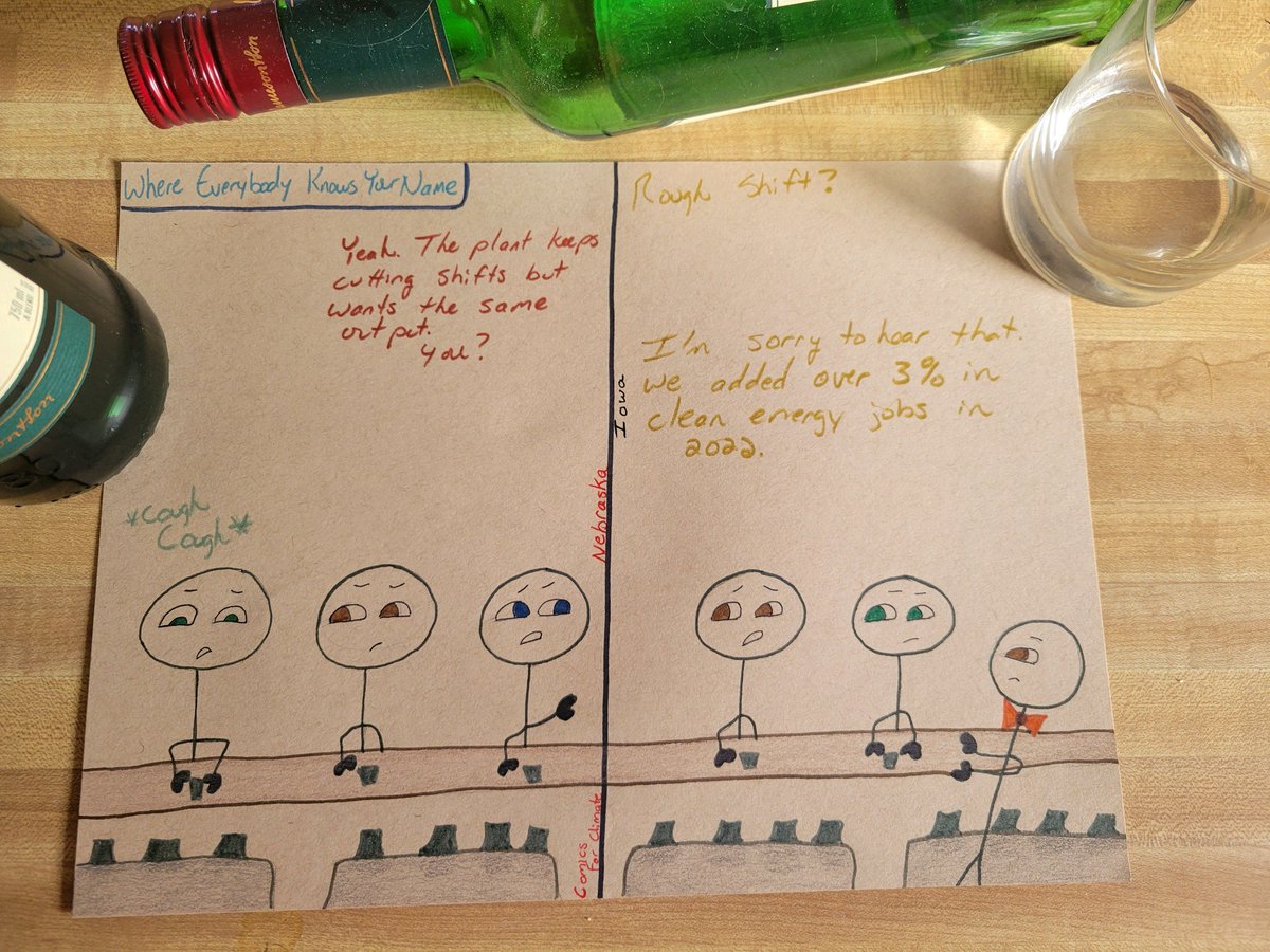 ComicsClimate's tweet image. Comic #157a #ComicsForClimate #GreenEnergy #TheFutureIsGreen #solarenergy #windenergy #FossilFuelsAreKillingUs #jobs #Nebraska #Iowa #WeCanDoThis #climate #ClimateChange