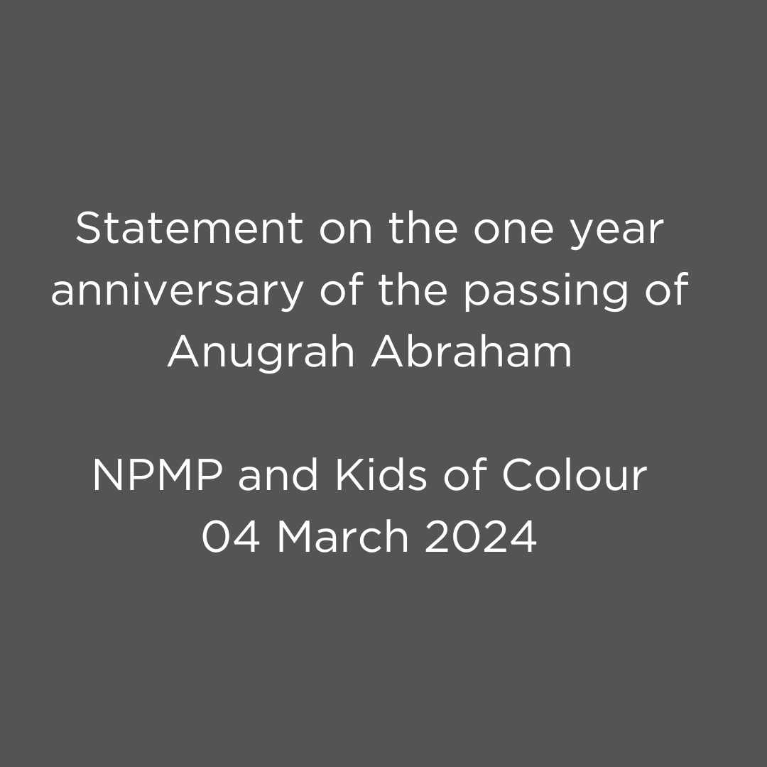 Statement on the one year anniversary of the passing of Anugrah Abraham NPMP and @KidsOfColourHQ 04 March 2024 Full text available: npolicemonitor.co.uk/uncategorized/…