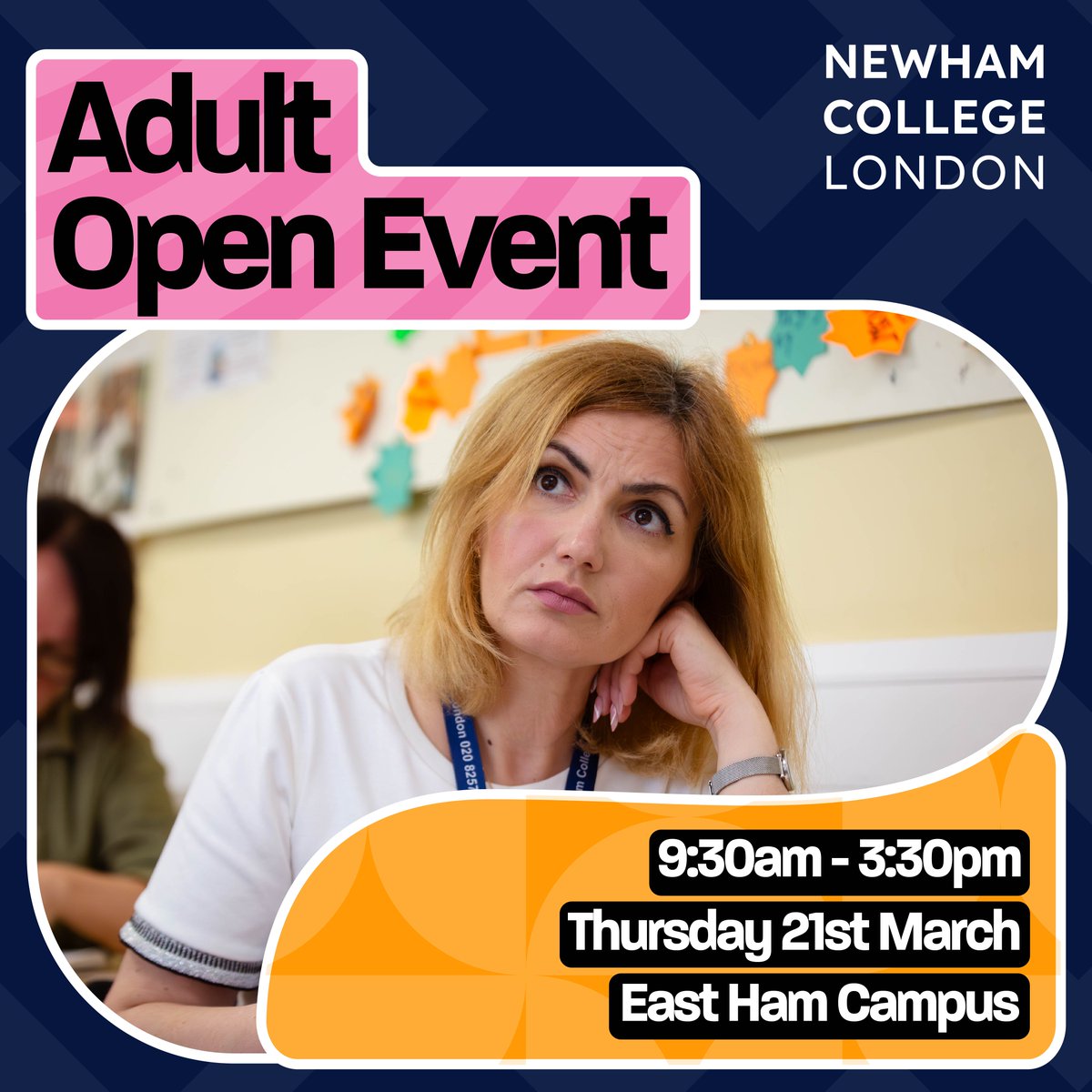 ADULT OPEN DAY - 21st of March! - Sign up in our bio! If you are aged 19+, you can begin exploring your educational options here at Newham College at our adult open day! Visit our East Ham campus on the 21st of March to find out more! Sign up here - newham.ac.uk/open-events-at…