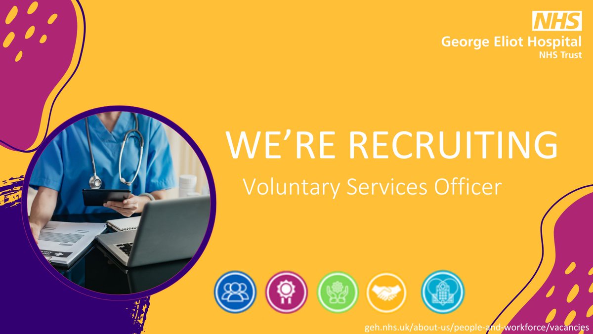 We are hiring for a Voluntary Services Officer here at George Eliot Hospital. If this is something that you are interested in, please apply here: beta.jobs.nhs.uk/candidate/joba… #NHs #Teameliot #Careers