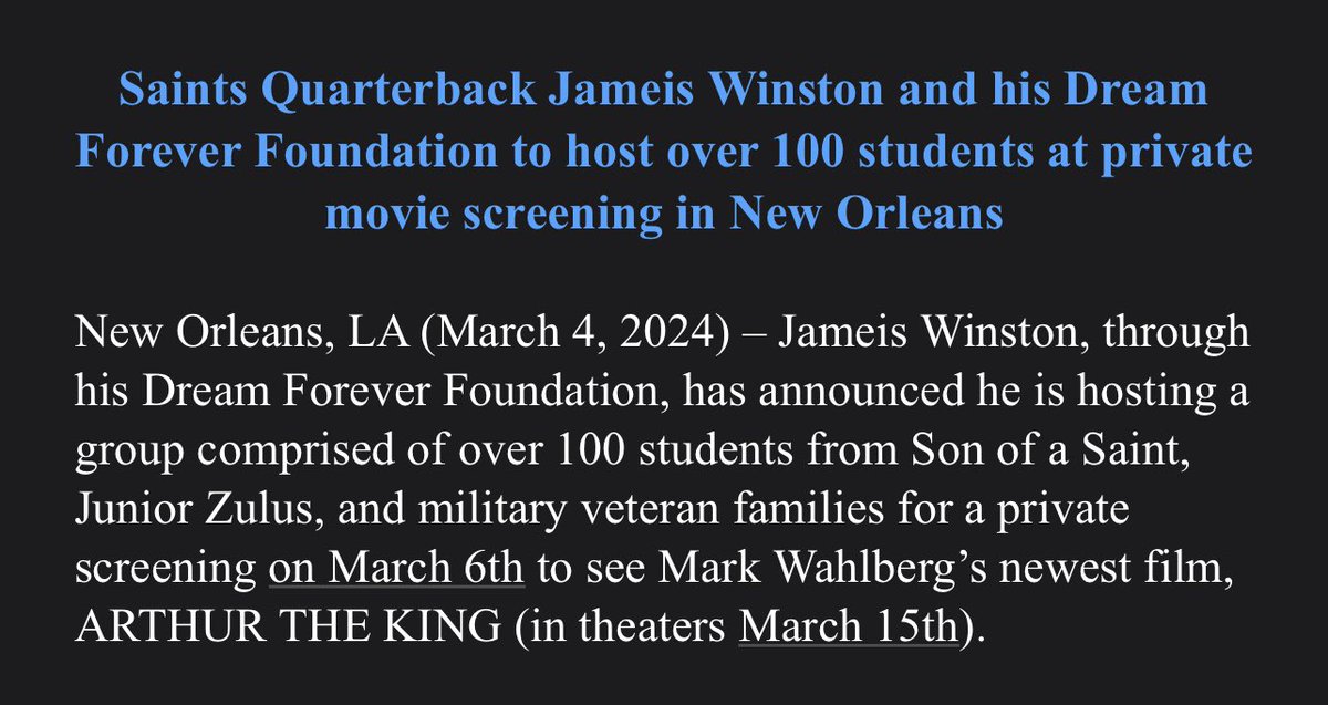 Jameis Winston is doing great things in the community