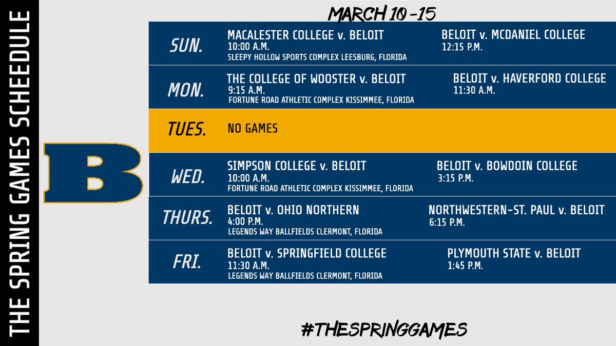 BUCSOFTBALL's tweet image. The Bucs will be back in action next week as they head to #thespringgames in Florida. Heres a look at their schedule.