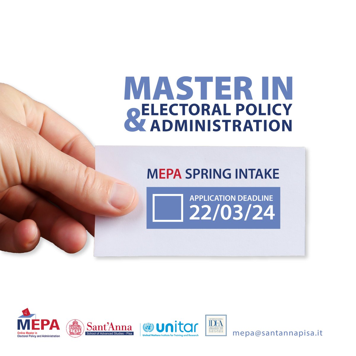 🗳️🎓Enrolment is OPEN for our esteemed Masters in Electoral Policy &amp; Administration! 🌟youtube.com/watch?v=cVGjSC…

Available online in English, French, Arabic, or Portuguese. Don't miss out on shaping democracy's future! 🌍santannapisa.it/it/formazione/…

#ElectoralPolicy #MastersProgramme