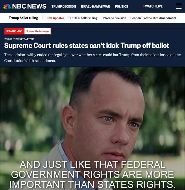 YourAnonNews's tweet photo. Why would the Supreme Court supersede a state's ruling? Because the majority of them are Trump supporters. https://t.co/W8OeyOK1E8