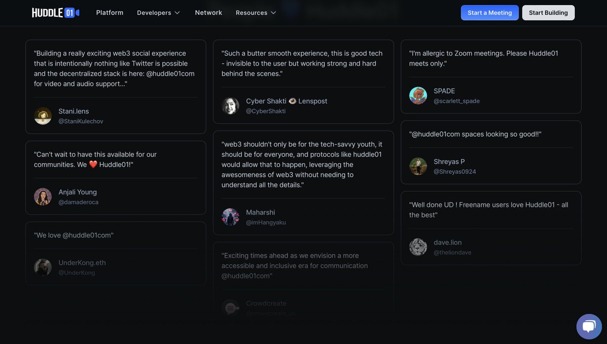 Filecoin's tweet photo. People-powered Communication 🎦

Built leveraging  #Filecoin, @huddle01com is democratizing digital connectivity by building the 1st #DePIN for RTC (real-time Communication) focused on privacy, quality, and community-driven scalability.

Traditional RTC apps like @Zoom are getting crushed under huge compute costs, along with growing privacy concerns. Communication is often bottlenecked through distant servers, leading to higher latency. 

Huddle01’s network ensures smoother, more reliable streaming by introducing a decentralized node (acting as servers) architecture powered by the community. 

Currently, @huddle01com offers a video meet & audio spaces app with unique features like wallet-login, NFT avatars, token-gating, secure video storage on @IPFS, and seamless scheduling via @googlecalendar

Try it out: https://t.co/qdJx5EFoGN

What else? You can also leverage the Huddle01 SDK to build live audio/video applications in minutes. 😎

They recently released v2.0 with the most vital upgrades:

🎦 Global coverage
🔀 Higher scale
📶 Smoother reconnection
0️⃣ Zero-downtime deployments
⏫ Improved developer experience

People 💙 @huddle01com

Meet the visionaries behind Huddle01:
@ranjan3118, Co-founder and CEO
@Susmit_Lavania, Co-Founder and CTO

Visit and Try @huddle01com for free: https://t.co/yAHmjc75Qg