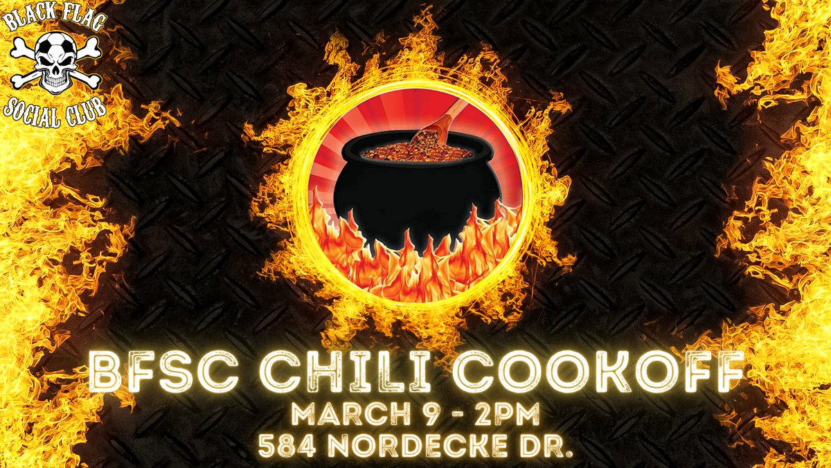 Join us March 9 for the annual chili cookoff! Lot opens @ 2pm, voting ends @ 5:30, and the winners get their loot @ 6! Want to submit a pot? Sign up here👉forms.gle/bCe4Abux8qEHxy…

Each participant gets an exclusive Columbus Apparel Co. t-shirt. Top 3 win some other cool swag!
