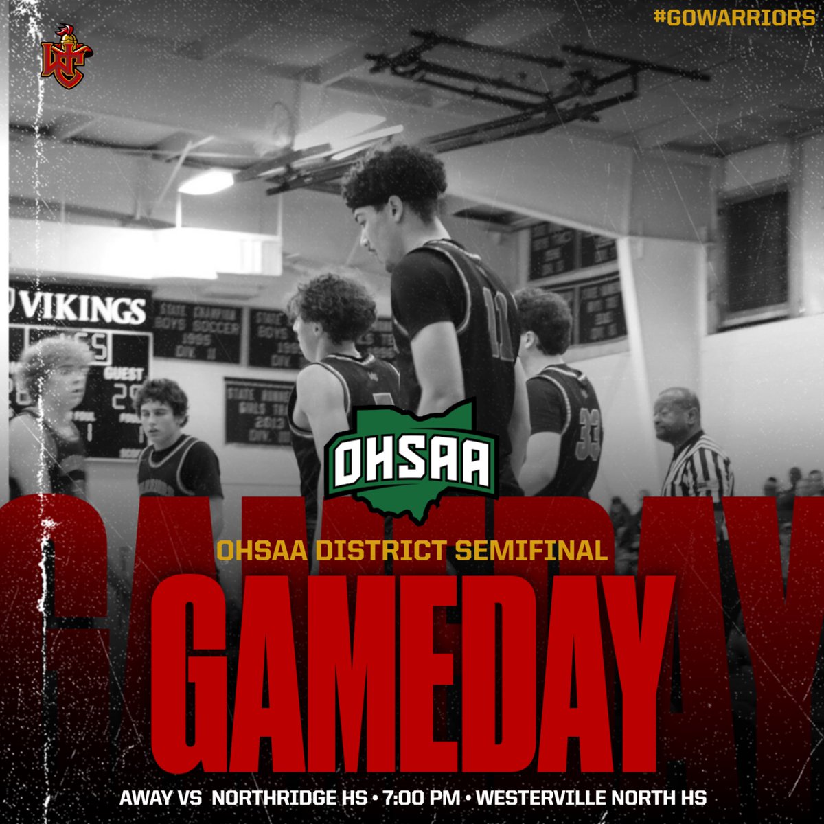 🚨 GAME DAY 🚨 OHSAA DISTRICT SEMIFINAL 📍 Westerville North HS ⌚️ 7:00 PM 🎟️ ohsaa.org/tickets 🆚 Northridge HS #GoWarriors #SSFS #WeAreWC
