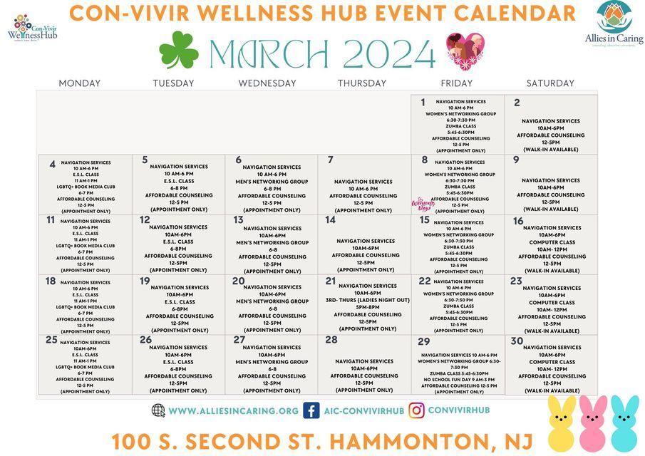 Discover Con-Vivir Wellness Hub in Hammonton, NJ! 🌟 Join us to unlock your potential in a welcoming environment. Explore FREE and affordable Winter events and services: counseling, ESL classes, Zumba, and more! Become a member today for just $100/year! 

 buff.ly/3A5CRSx