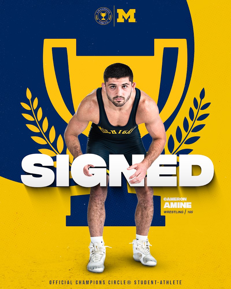 A 3x NCAA All-American, continuing the Amine legacy of excellence for the Wolverines.  We now welcome Cam Amine as a Champions Circle Athlete! 

To support <a href="/umichwrestling/">Michigan Wrestling</a> head over to championscircleuofm.com/wrestling #GoBlue