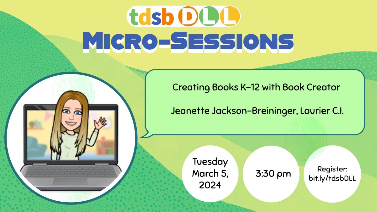Come learn about Book Creator tomorrow! @TDSB_DLL