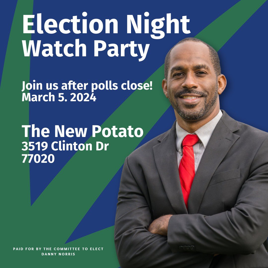 Join us at the Election Night Watch Party!

👉🏽 Volunteer on Election Day  mobilize.us/dannynorrisfor…

👉🏽 Donate at secure.actblue.com/donate/dannyno…